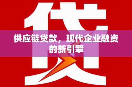 桦南供应链贷款，现代企业融资的新引擎