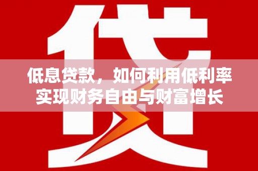 桦南低息贷款，如何利用低利率实现财务自由与财富增长